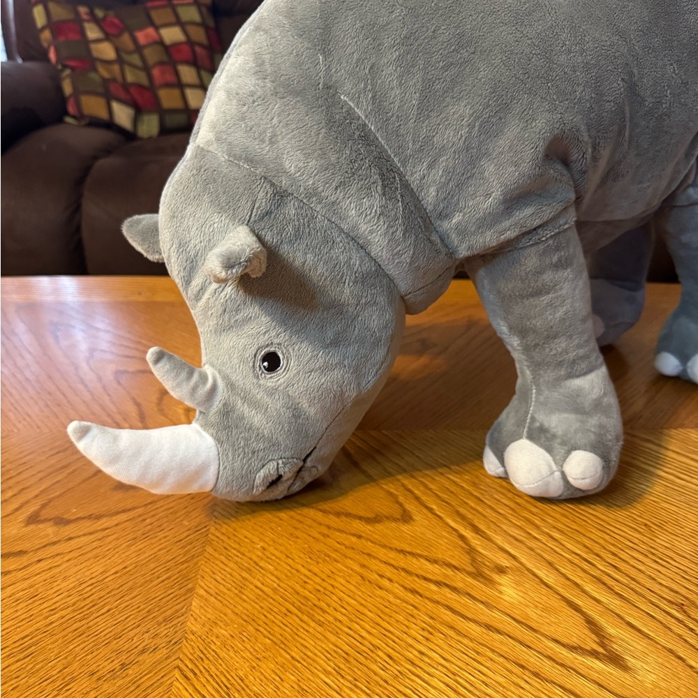 IKEA Gray Plush Rhinoceros Stuffed Animal